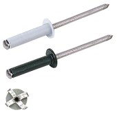 Spreiz-Blindnieten, Flachkopf, Alu/Stahl, tiefschwarz